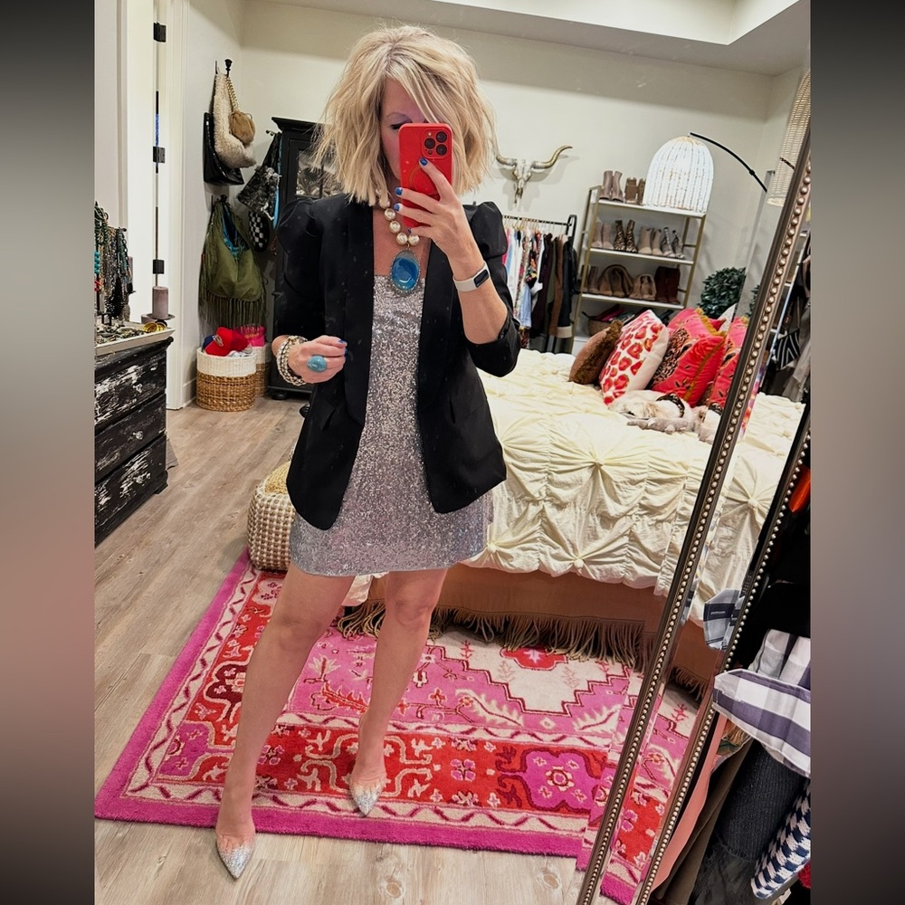 Silver Sequin Aline Dress
